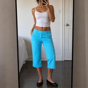 Jessica Blue Capri Pants Women 4 Y2K Maximalist 2000s Coastal Preppy Streetwear
